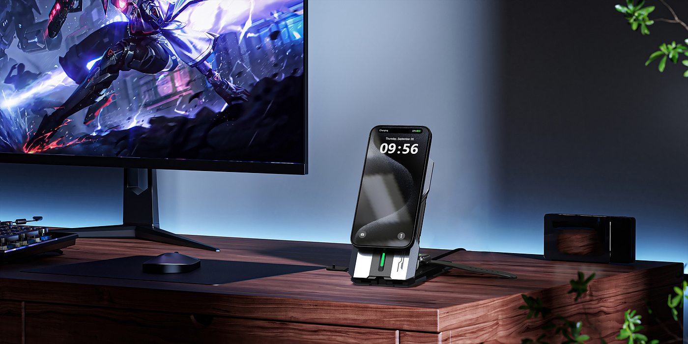 Mecha Super Magnetic Three-in-One Wireless Charger，