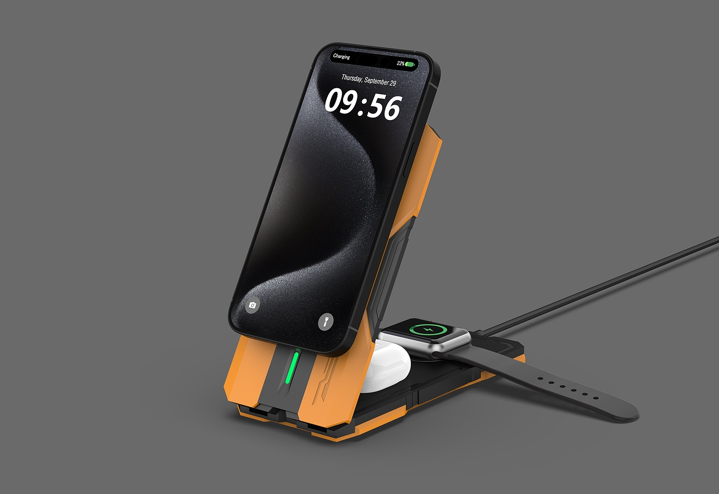 Mecha Super Magnetic Three-in-One Wireless Charger，