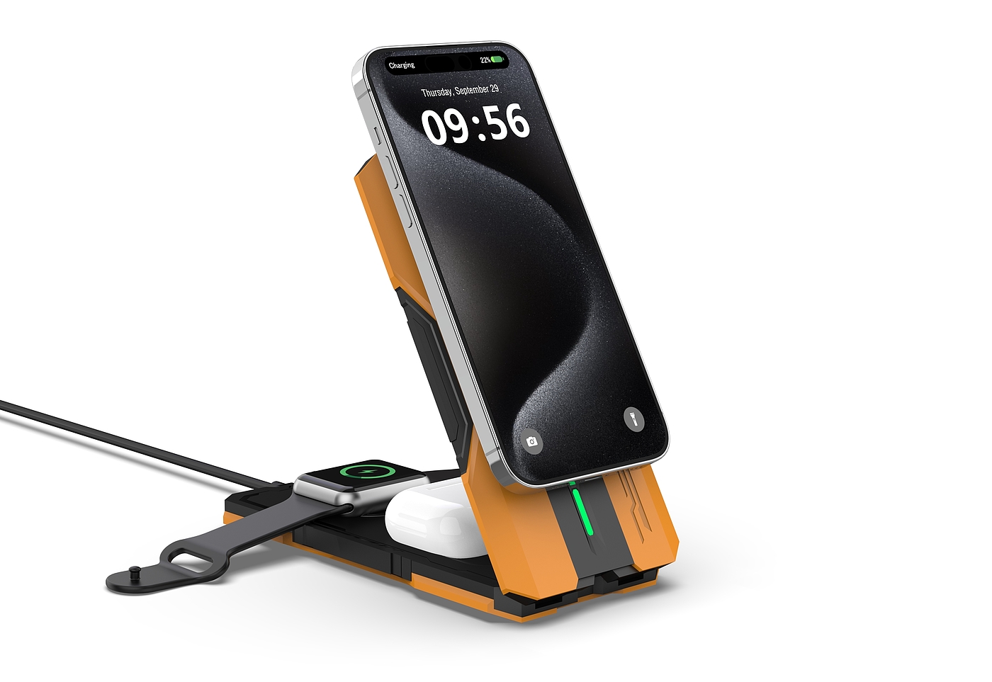 Mecha Super Magnetic Three-in-One Wireless Charger，