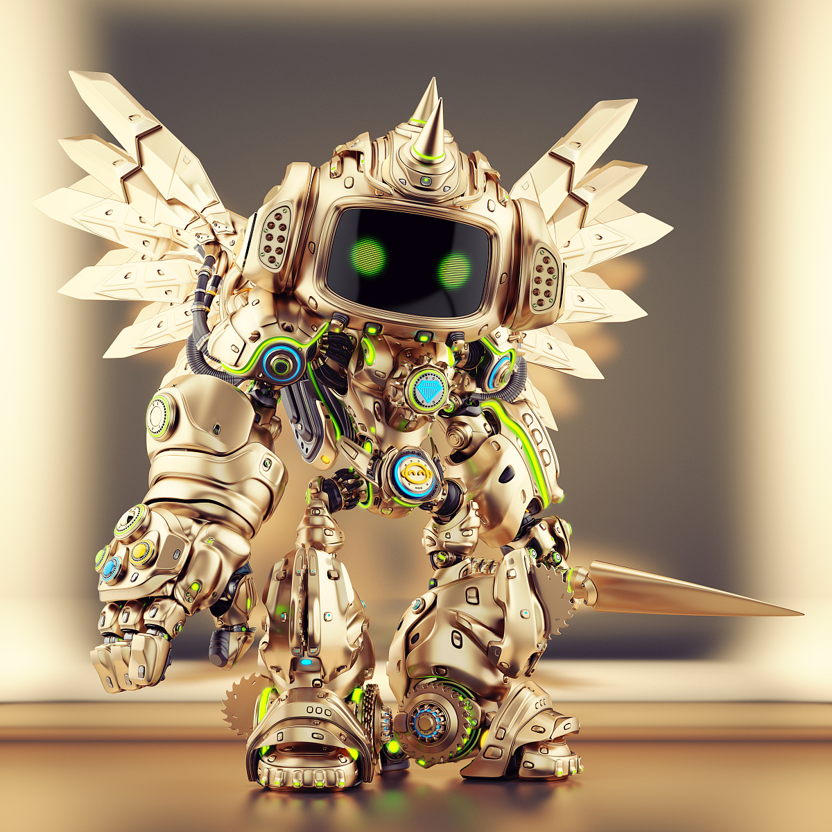 Golden bot，robot，Model，equipment，Cool，