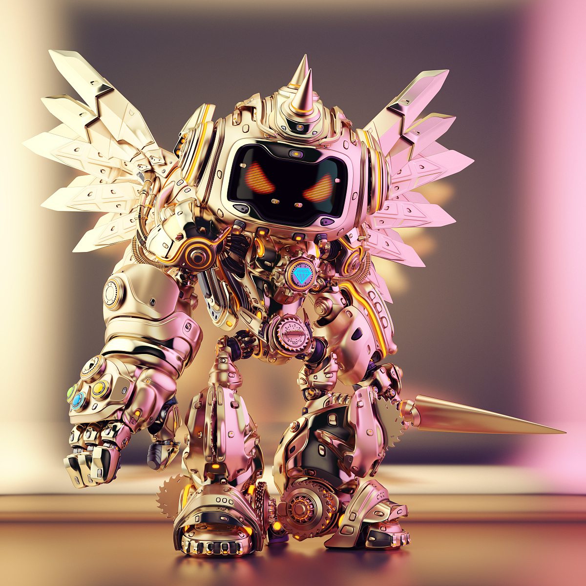 Golden bot，robot，Model，equipment，Cool，