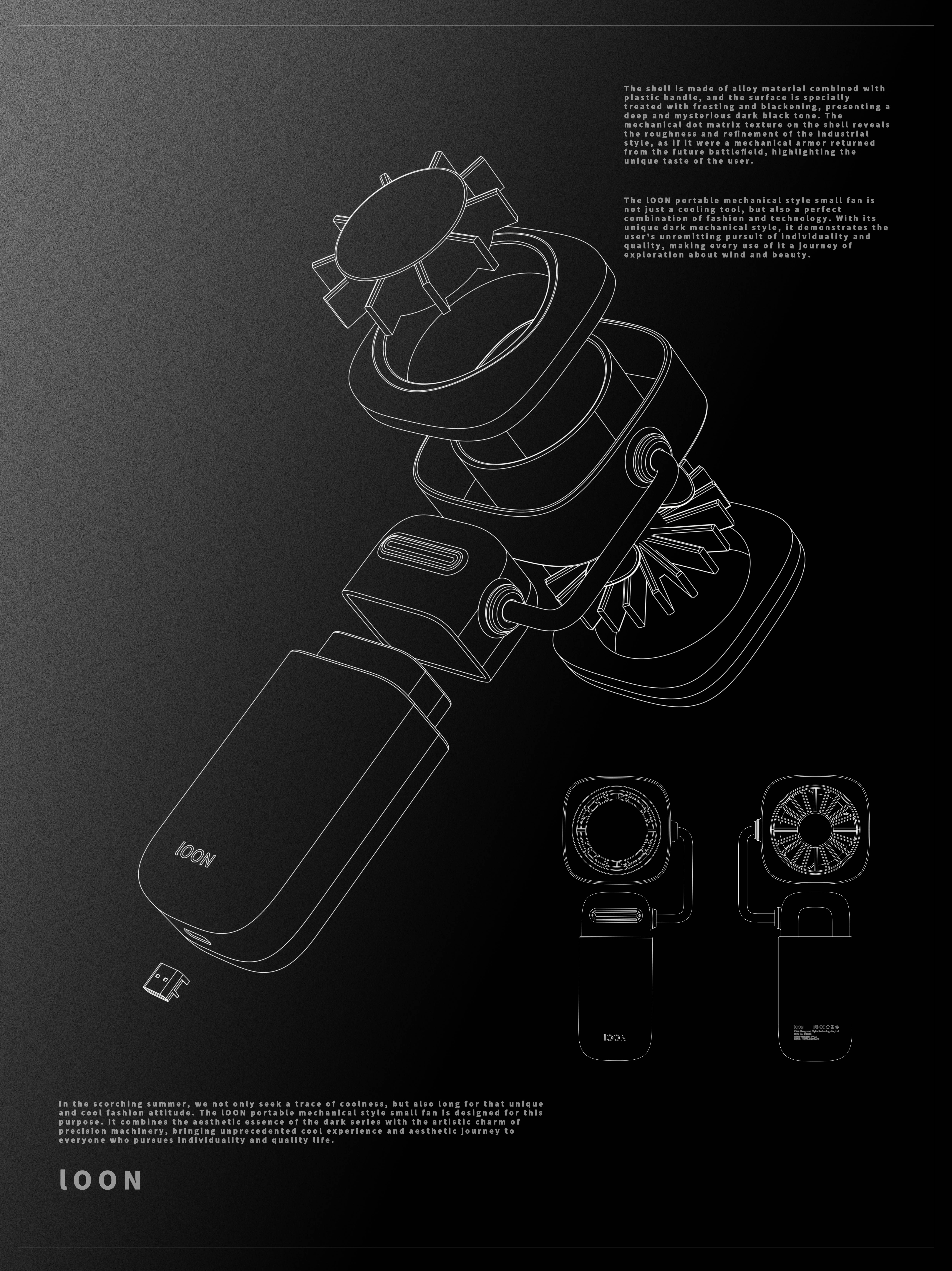 Fan，Portable，fold，Table setting，Travel，household，Metal，