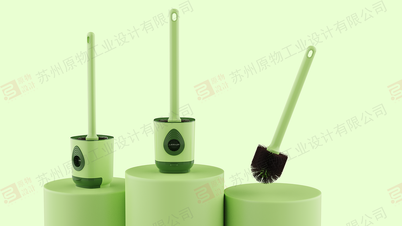 Toilet brush，Pot brush design，Design of Roller Hair Sticker，Household cleaning kit combination design，avocado green color matching，