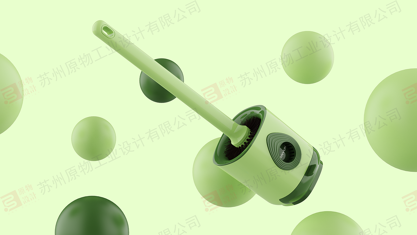 Toilet brush，Pot brush design，Design of Roller Hair Sticker，Household cleaning kit combination design，avocado green color matching，