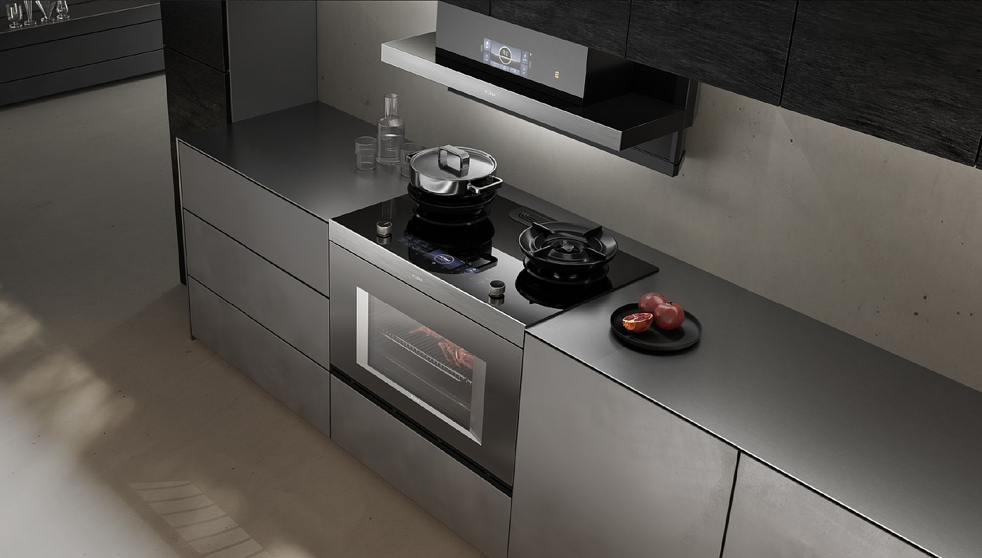 Red design，Rhett Design Products，product design，industrial design，Appearance design，Kitchen electrical design，Fangtai Group，Fangtai Integrated Cooking Center，