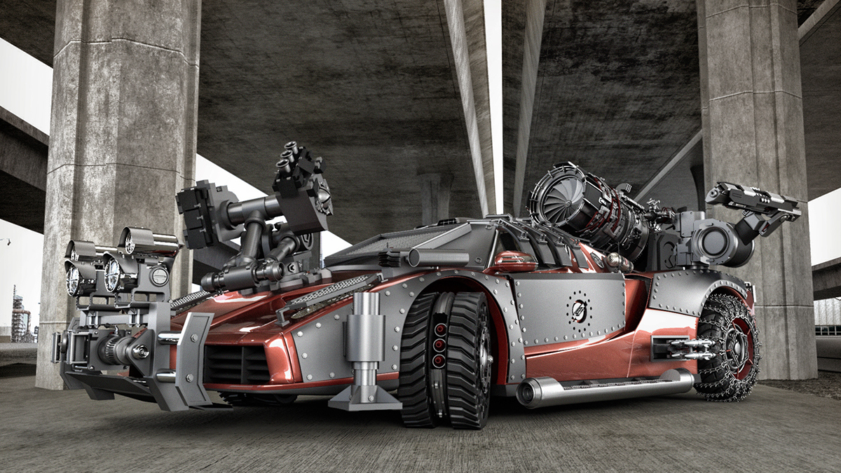 industrial design，Sports car，3d，Rendering，traffic，Cool，armor，