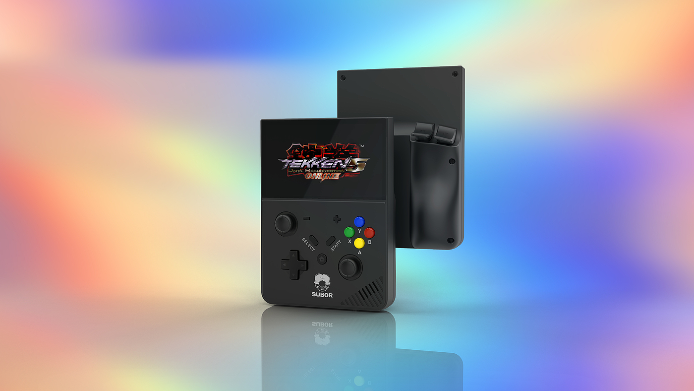 Little Overlord Game Machine，SUBOR，PSD game machine，Portable Handheld Computer，Fighting Arcade，Classic game console，SFC, red and white machine game，ID design，