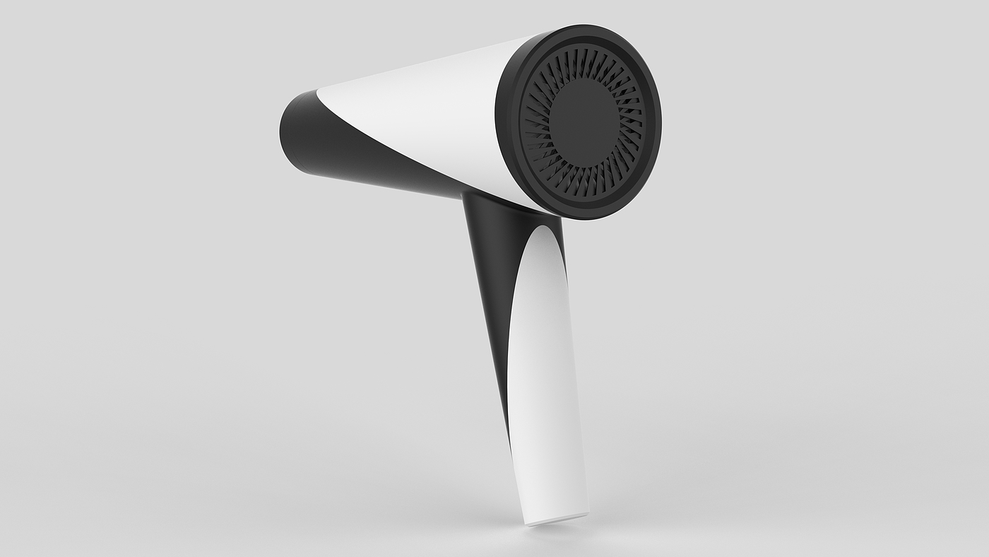 Hair Dryer/Simple Black and White Color Matching，