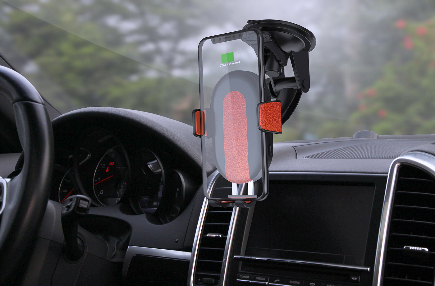 Wireless charging of on-board bracket，