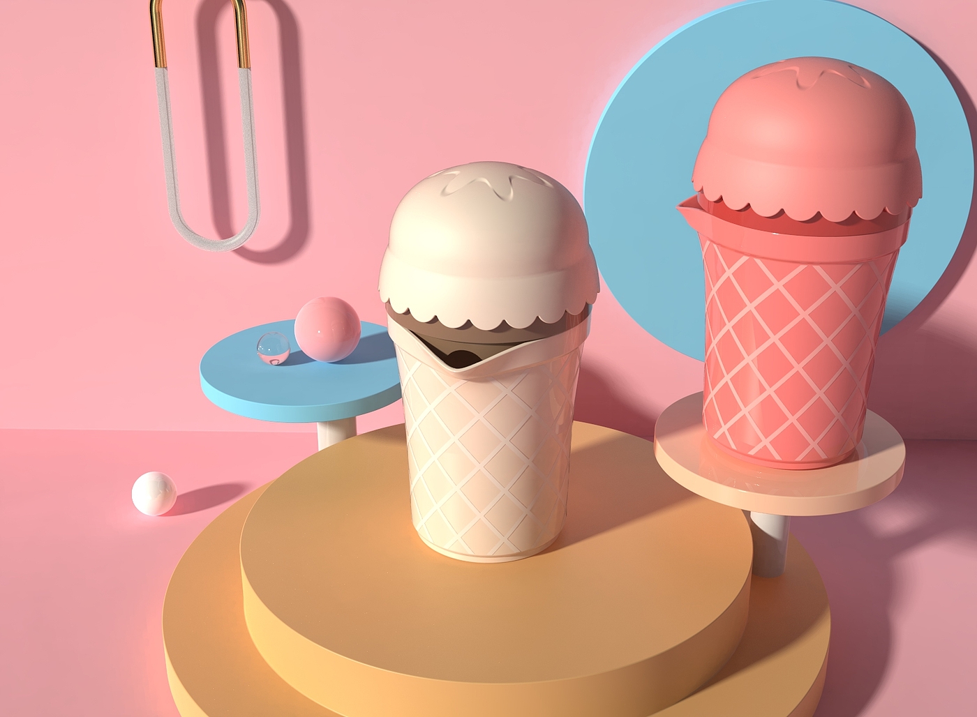 an industrial design，Original design，Creative design，Commodity Design，ice cream，Juicer，