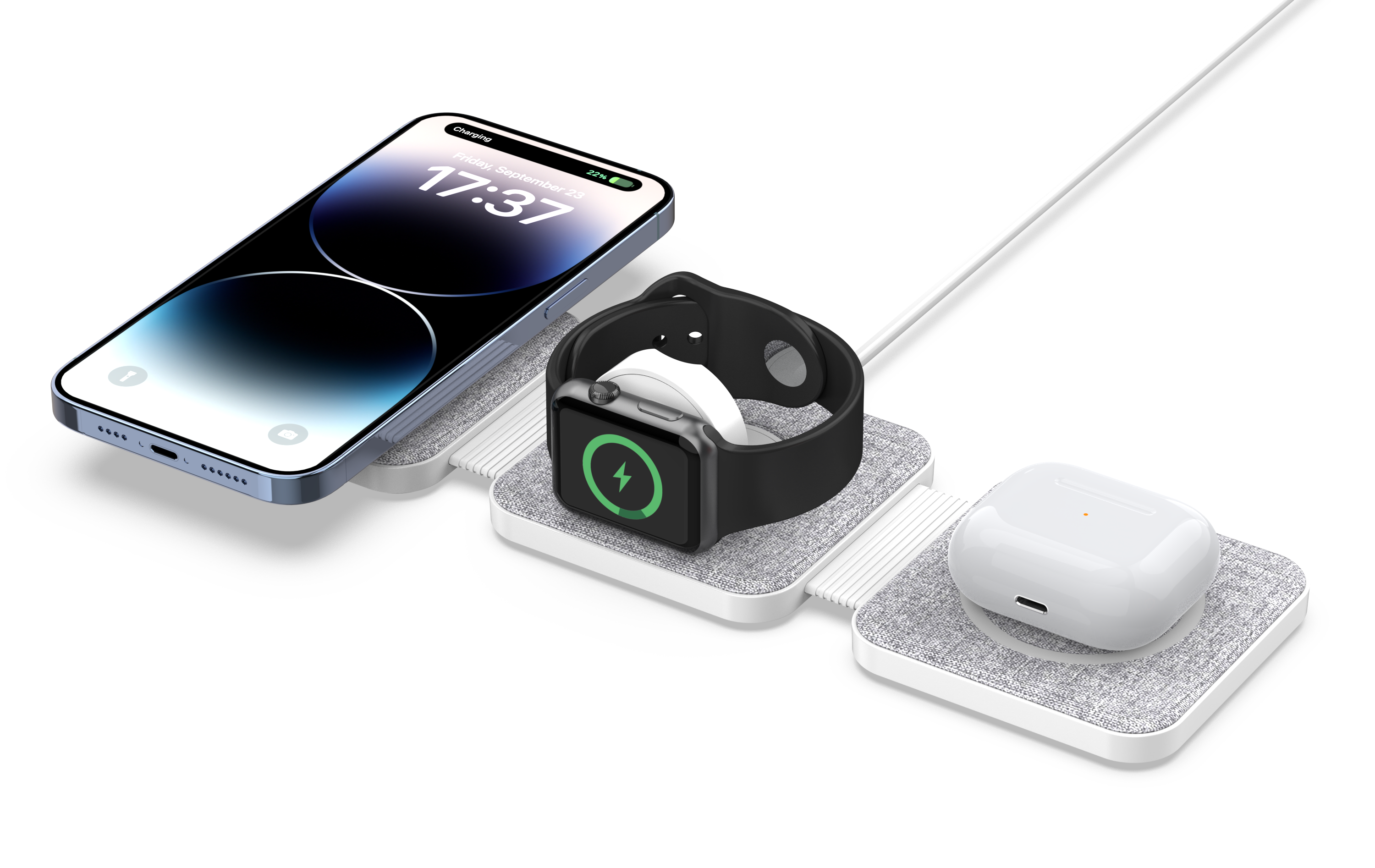 Magnetic three-in-one wireless charging，