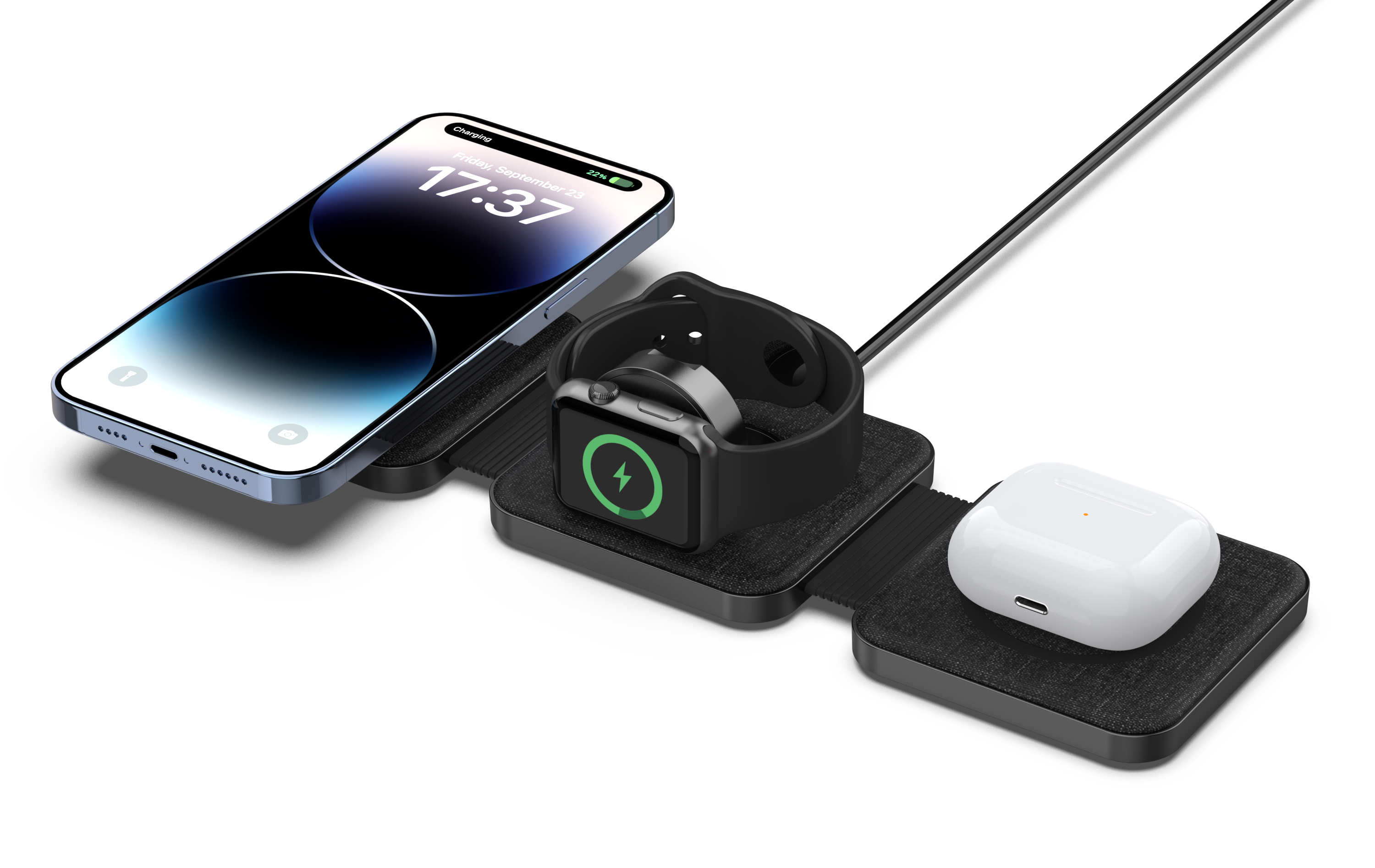 Magnetic three-in-one wireless charging，