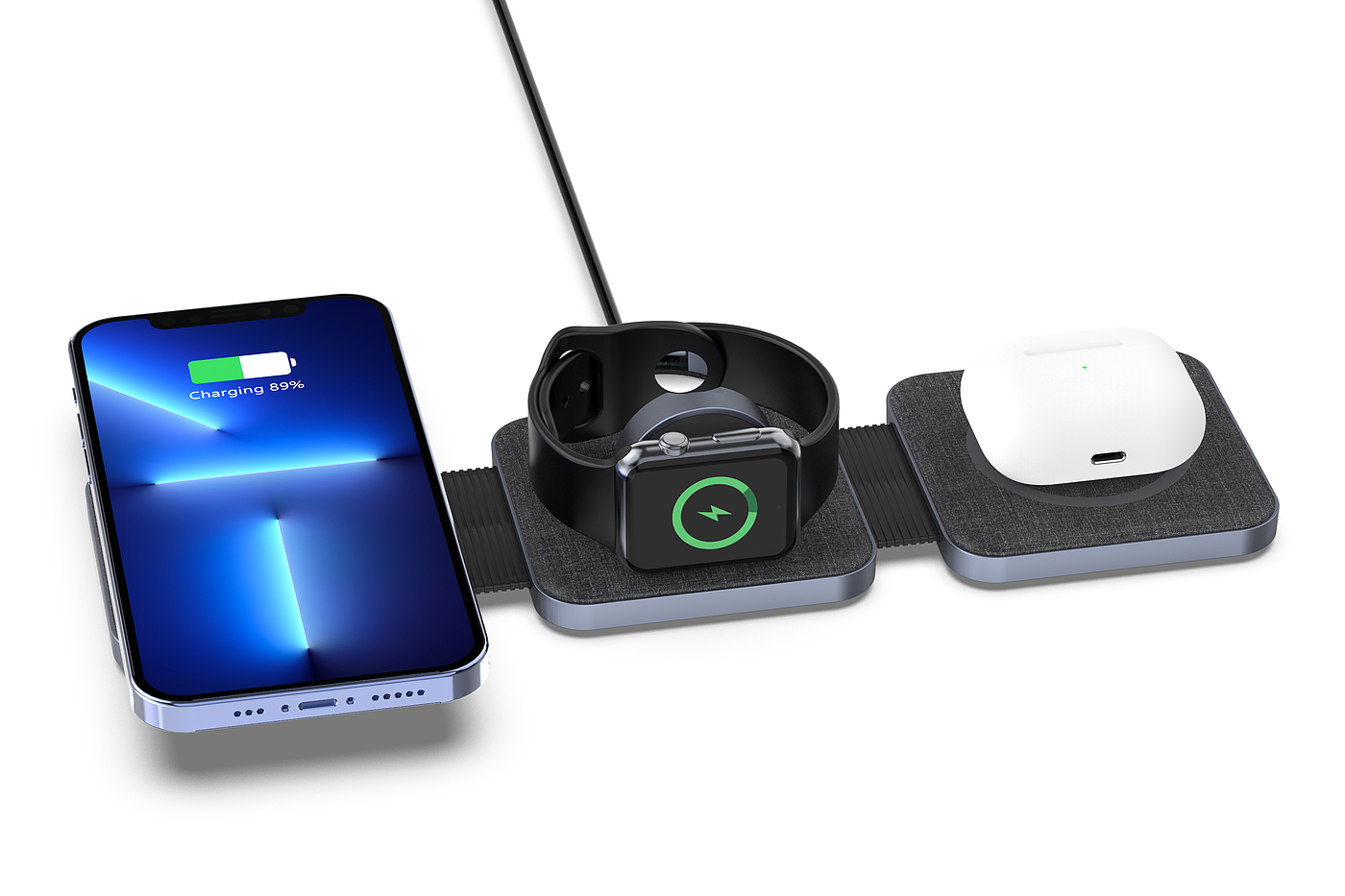 Magnetic three-in-one wireless charging，