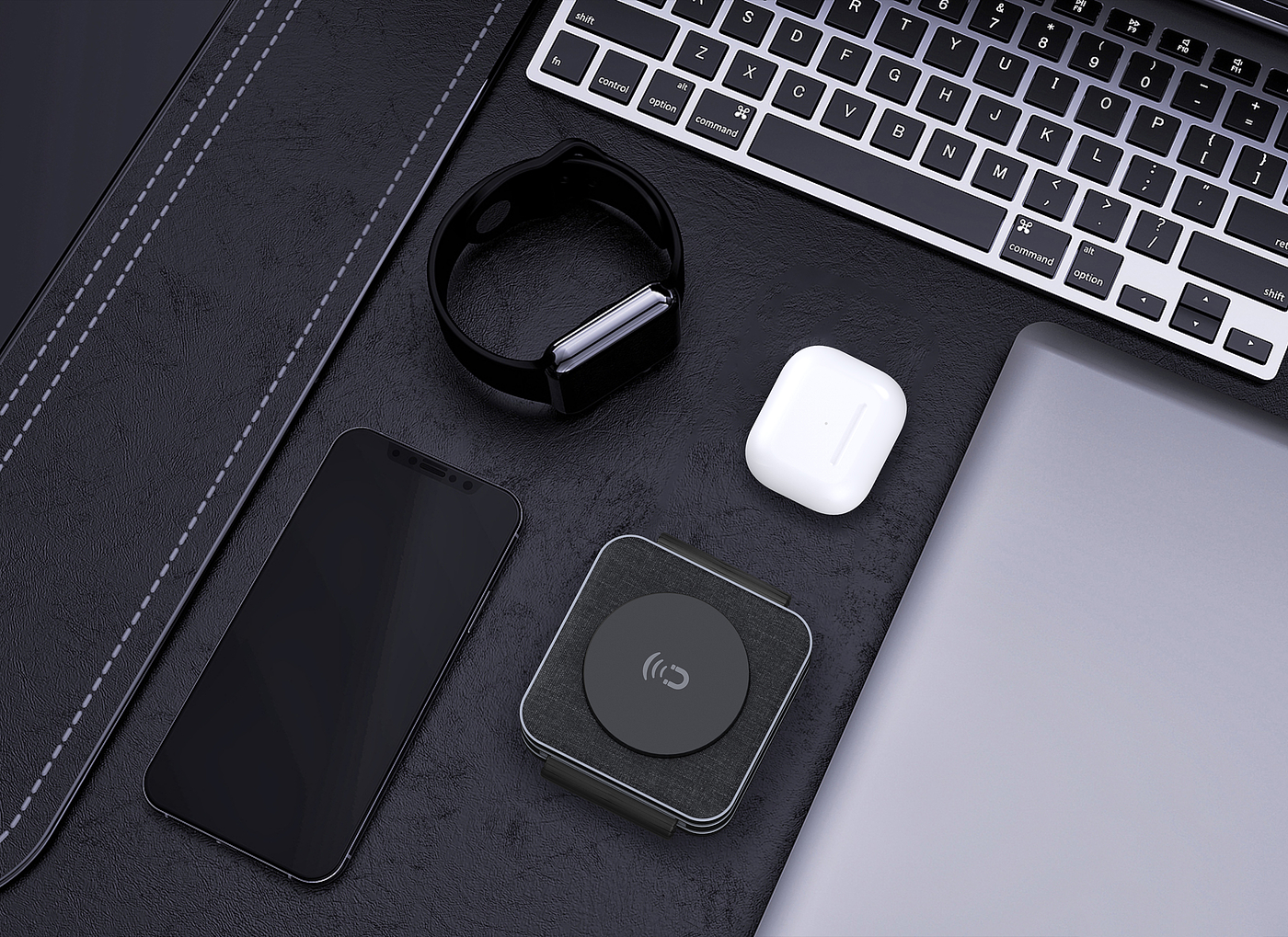 Magnetic three-in-one wireless charging，