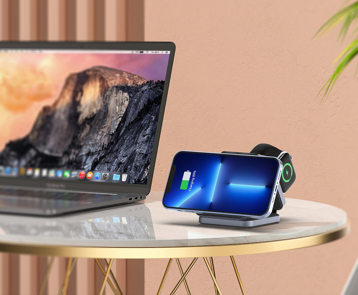 Magnetic three-in-one wireless charging，