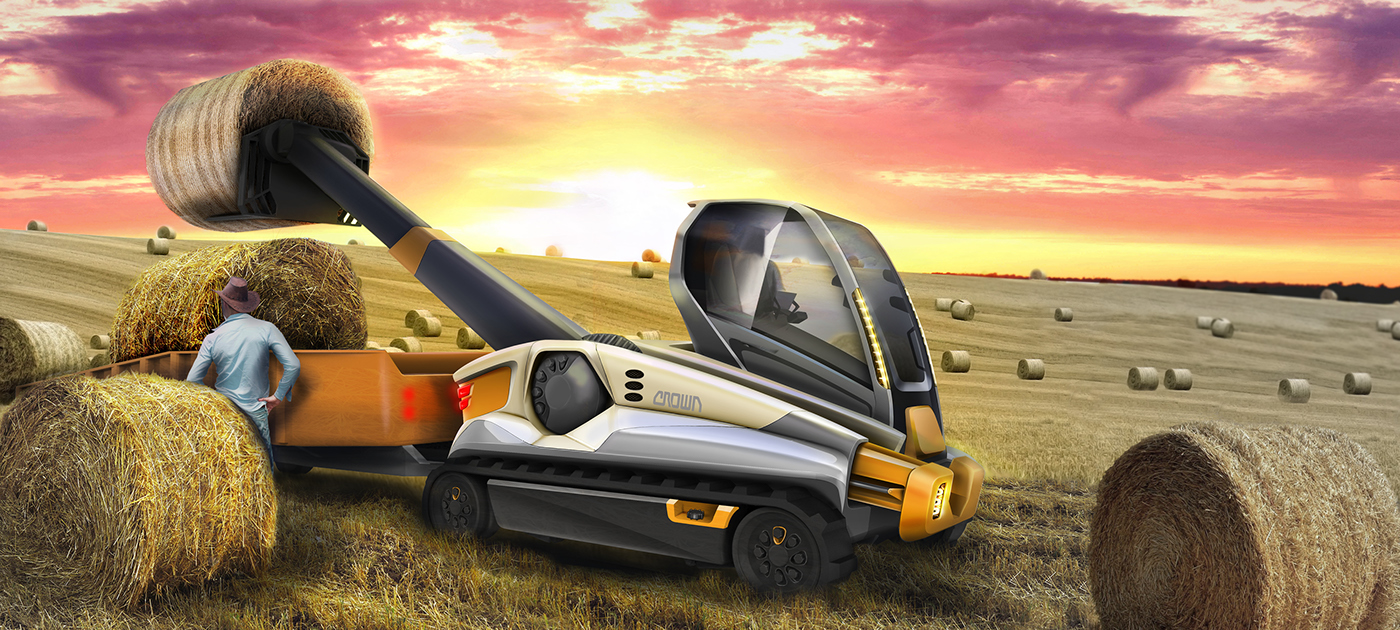 conceptual design，cargo handling ，Forklift，Agricultural crane，C-180 Forklift，