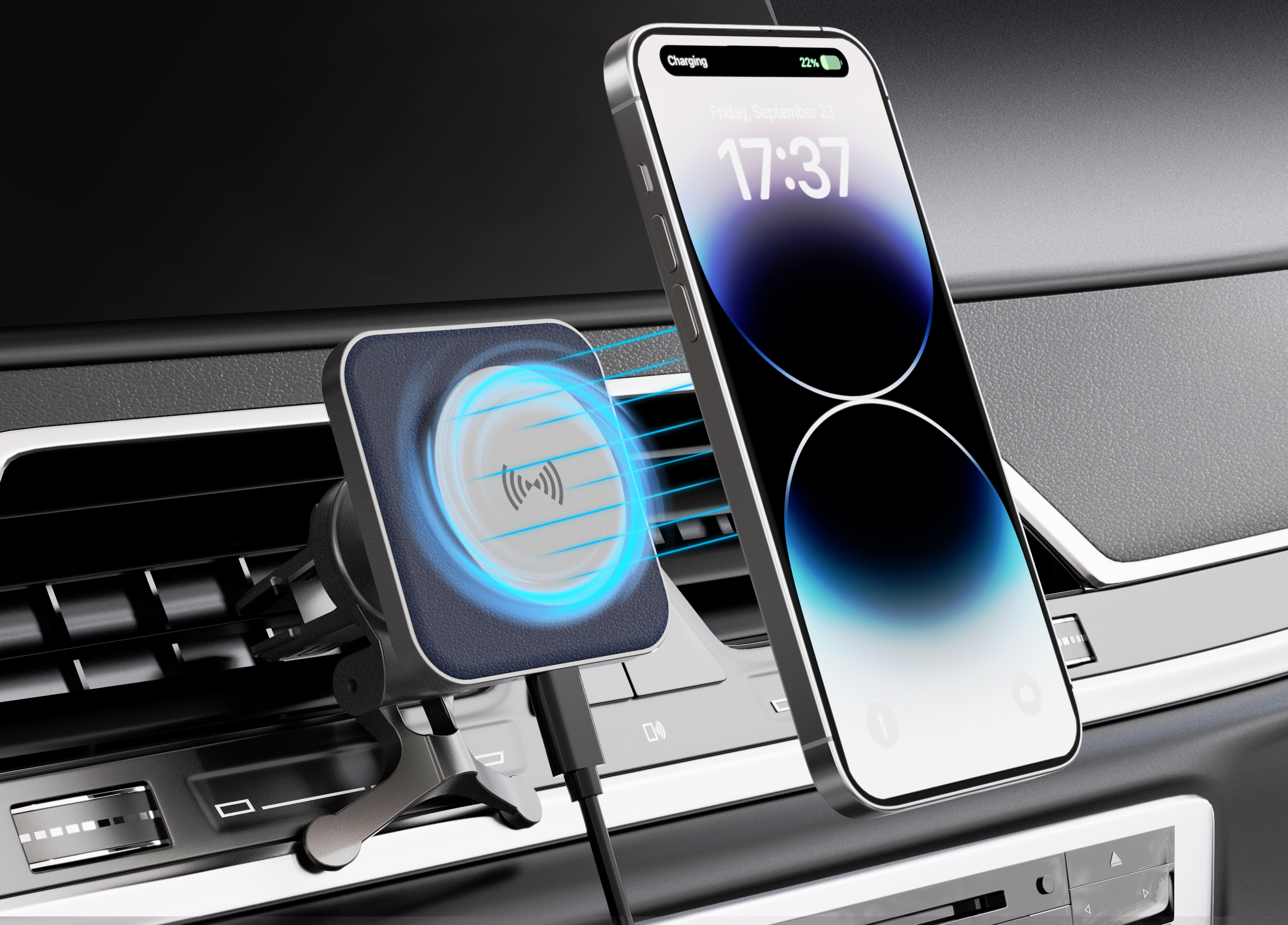 Magnetic suction car wireless charging，