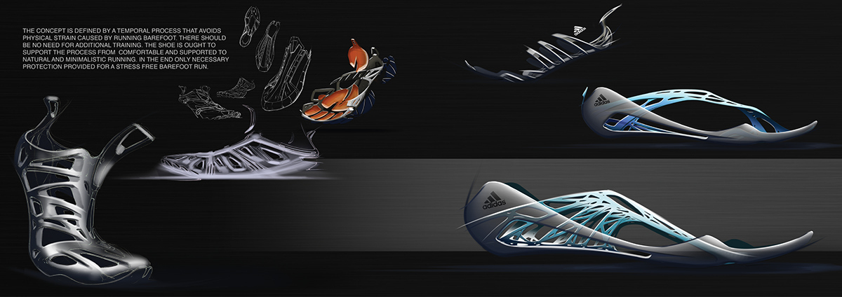 Adidas，sneakers，conceptual design，Hand drawn，motion，