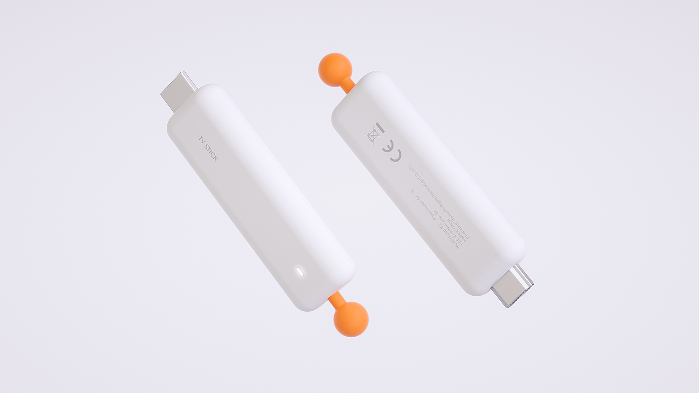 Simple, compact, dot, orange, TV stick，