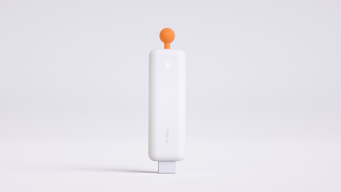 Simple, compact, dot, orange, TV stick，