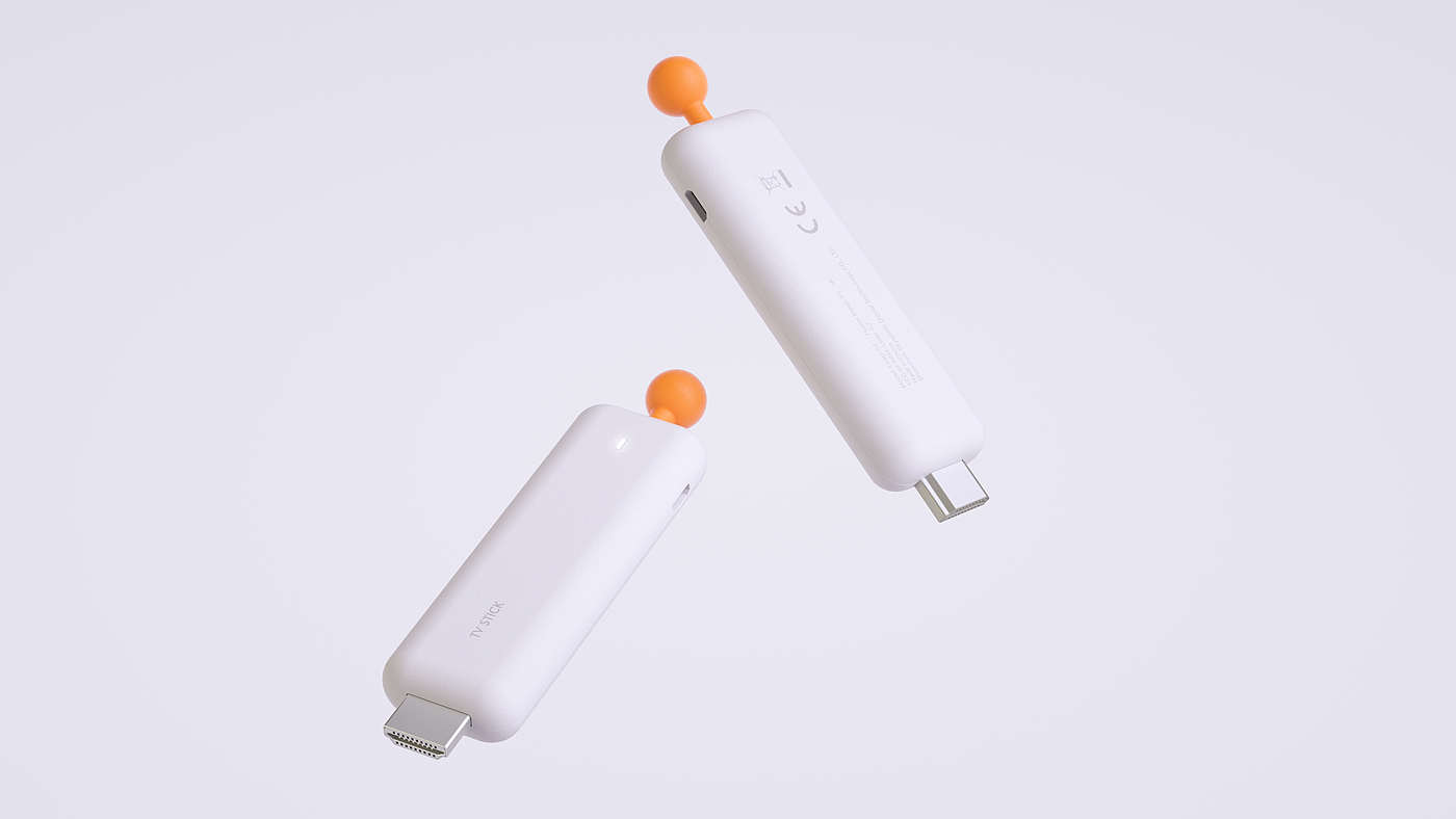 Simple, compact, dot, orange, TV stick，