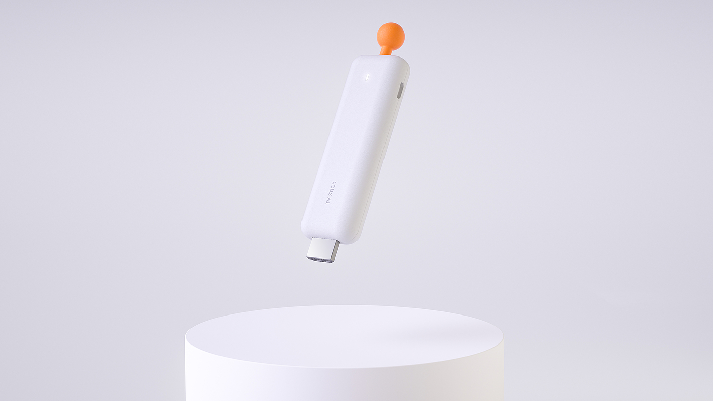 Simple, compact, dot, orange, TV stick，