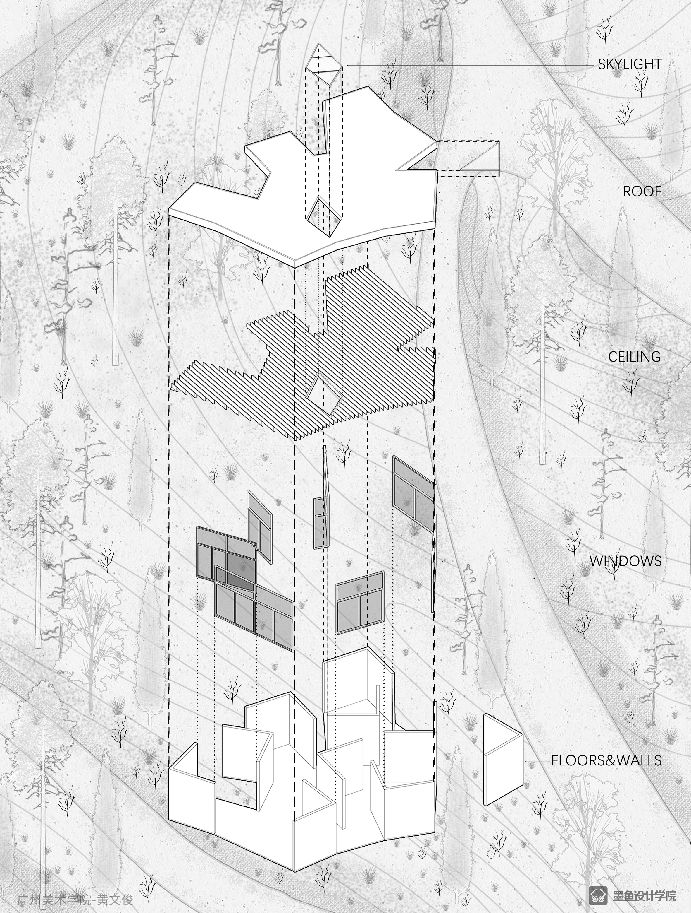 Architectural design，environmental design，Design，Explosion Analysis Chart，