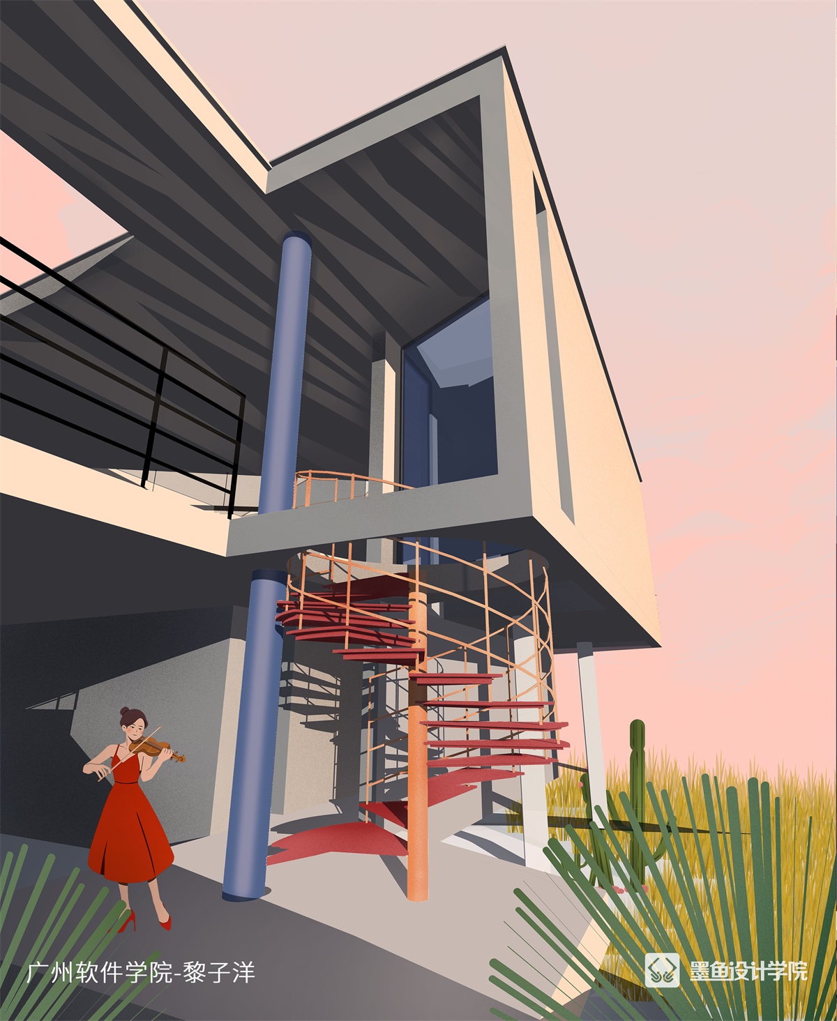 Illustration，design sketch，Architectural design，space design ，