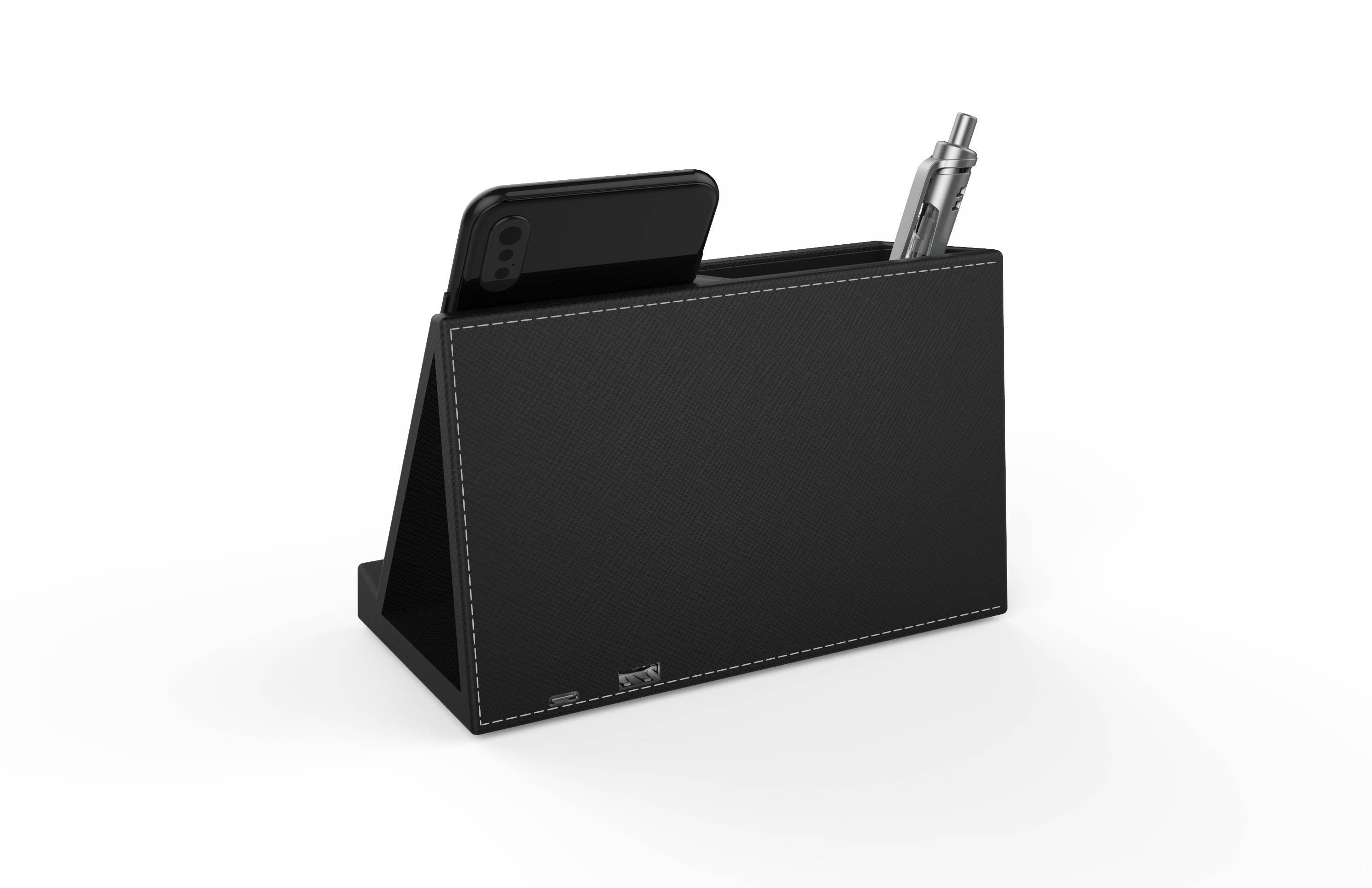 Wireless charging with clock pen container，