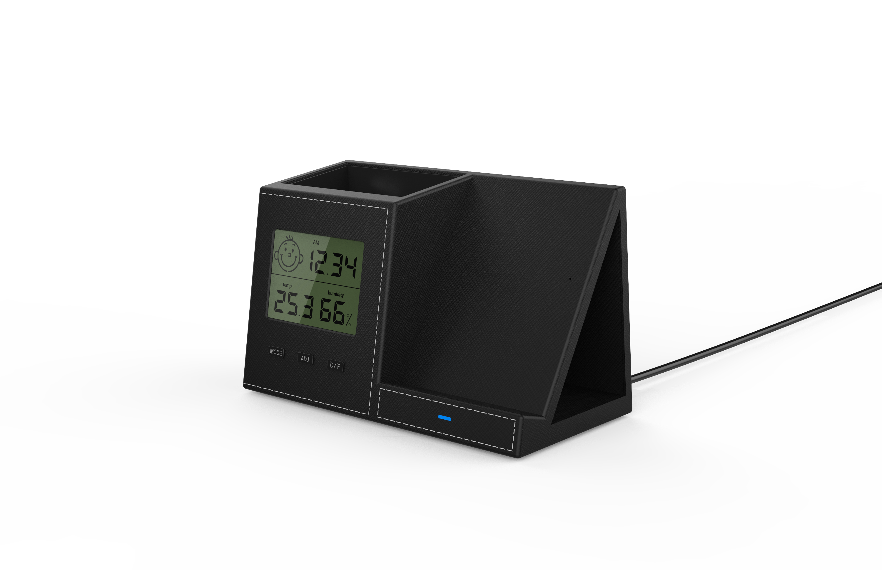 Wireless charging with clock pen container，