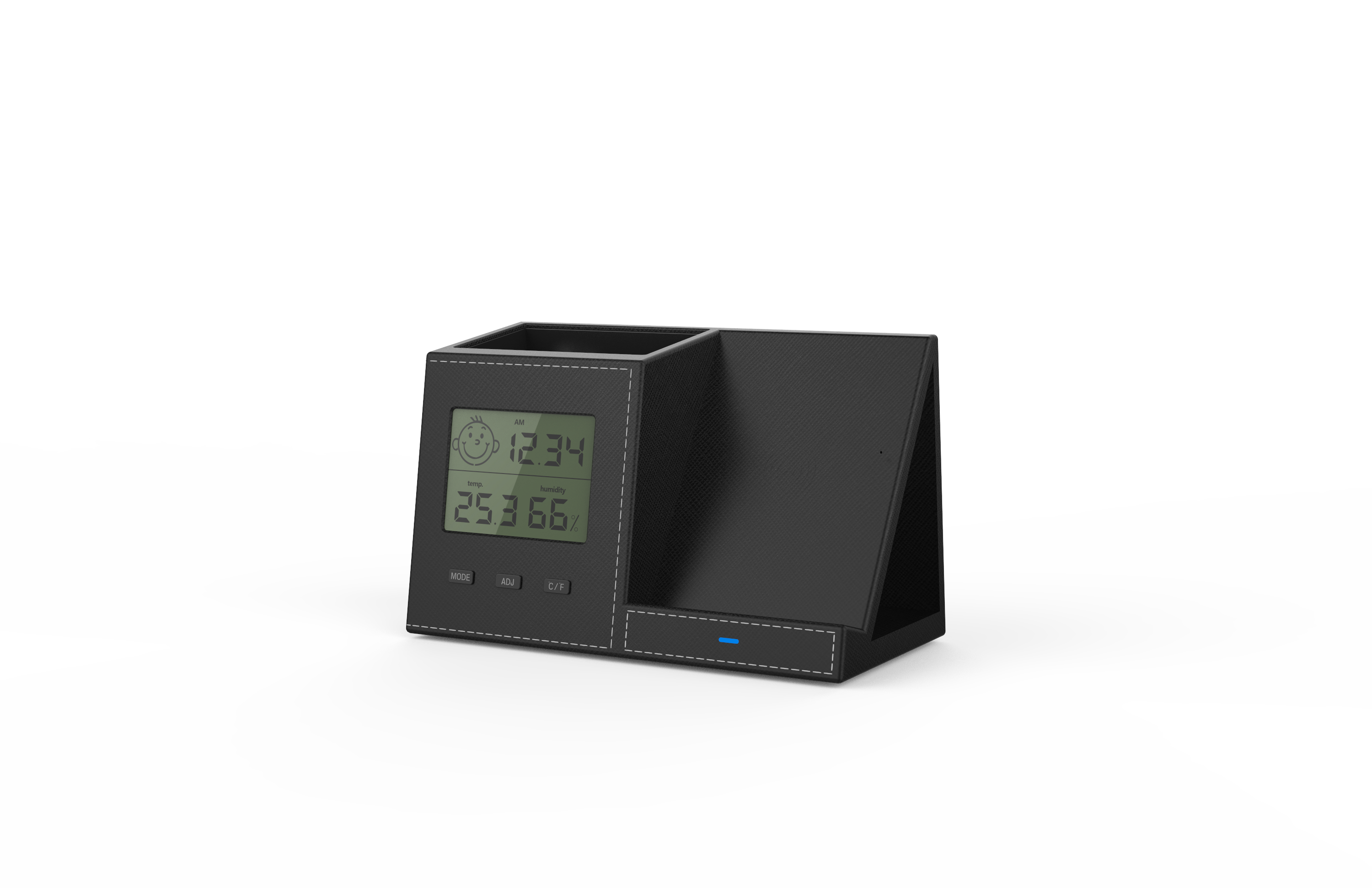 Wireless charging with clock pen container，