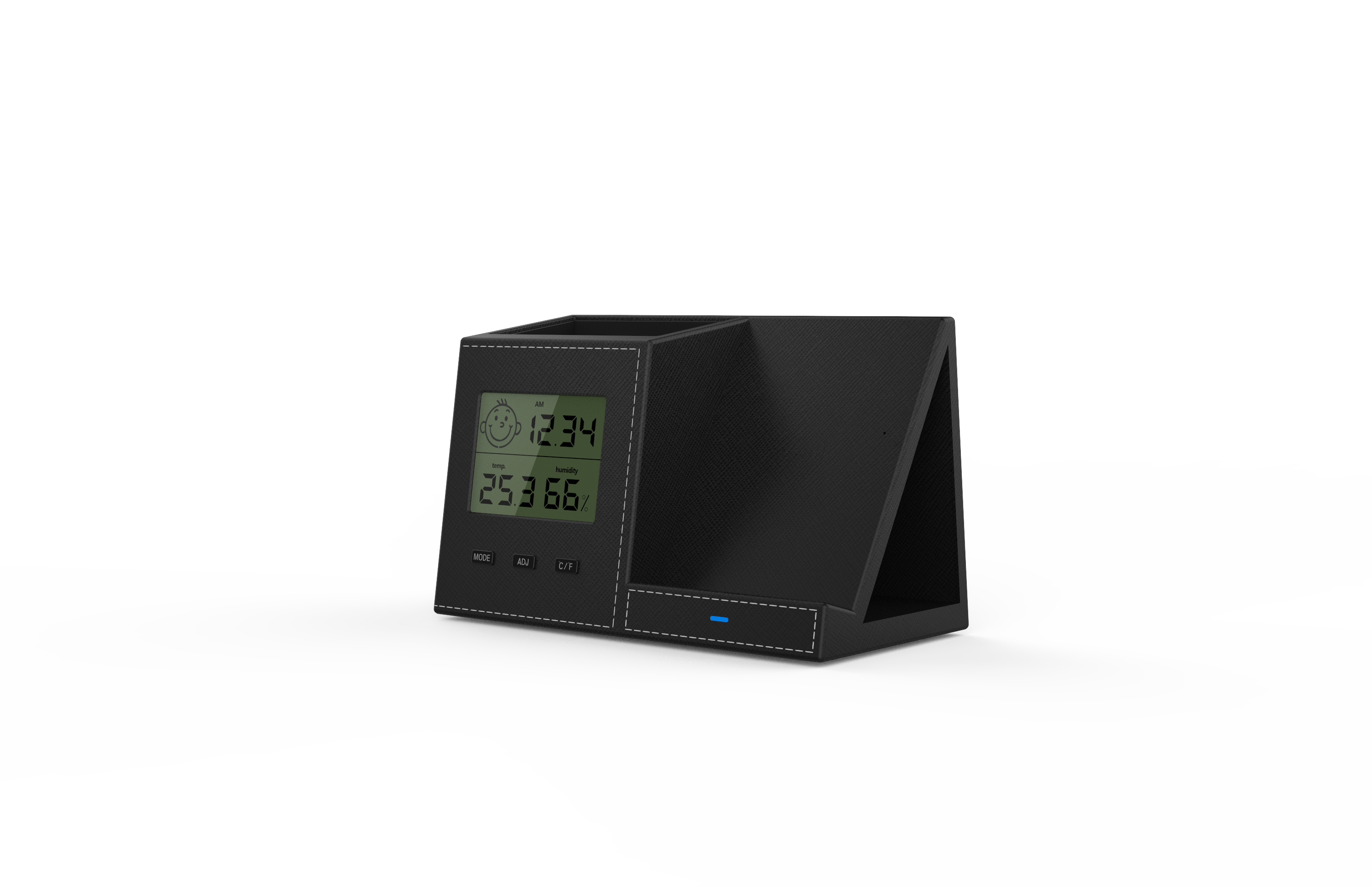 Wireless charging with clock pen container，