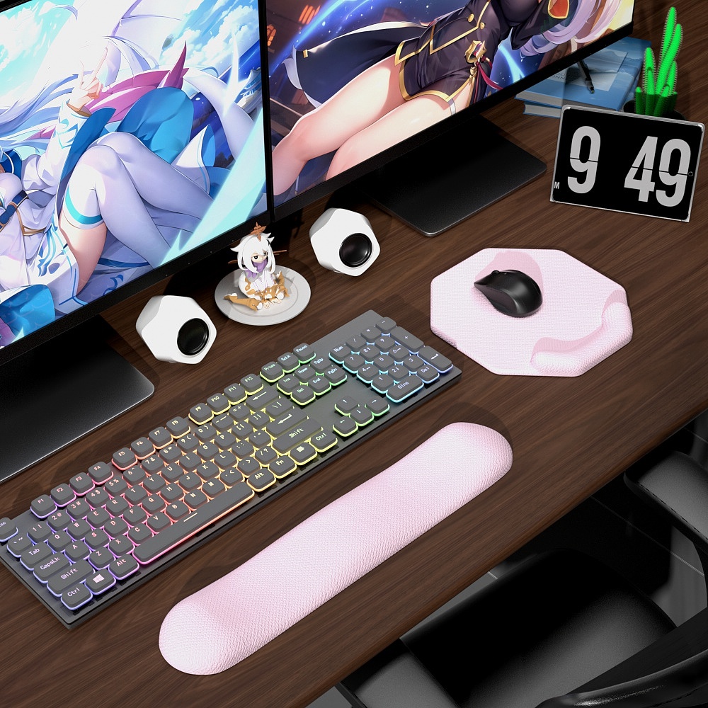 Wrist mouse pad，Desk Supplies，Keyboard support，Simple Girl Style，