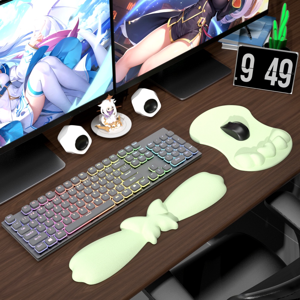 Wrist mouse pad，Butterfly shape，Keyboard support，
