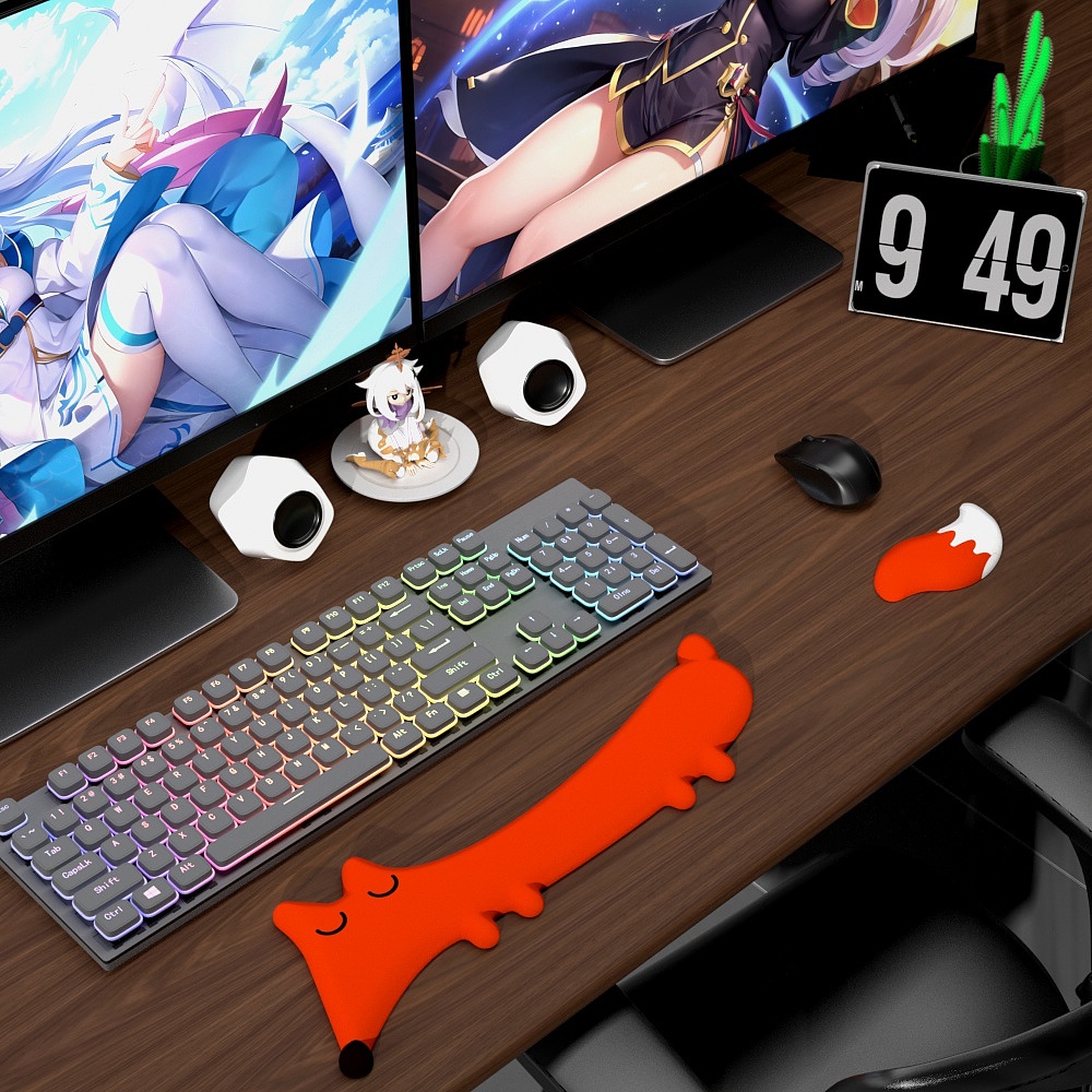 Wrist mouse pad，Fox shape，Mouse pad，Keyboard support，Desk Supplies，