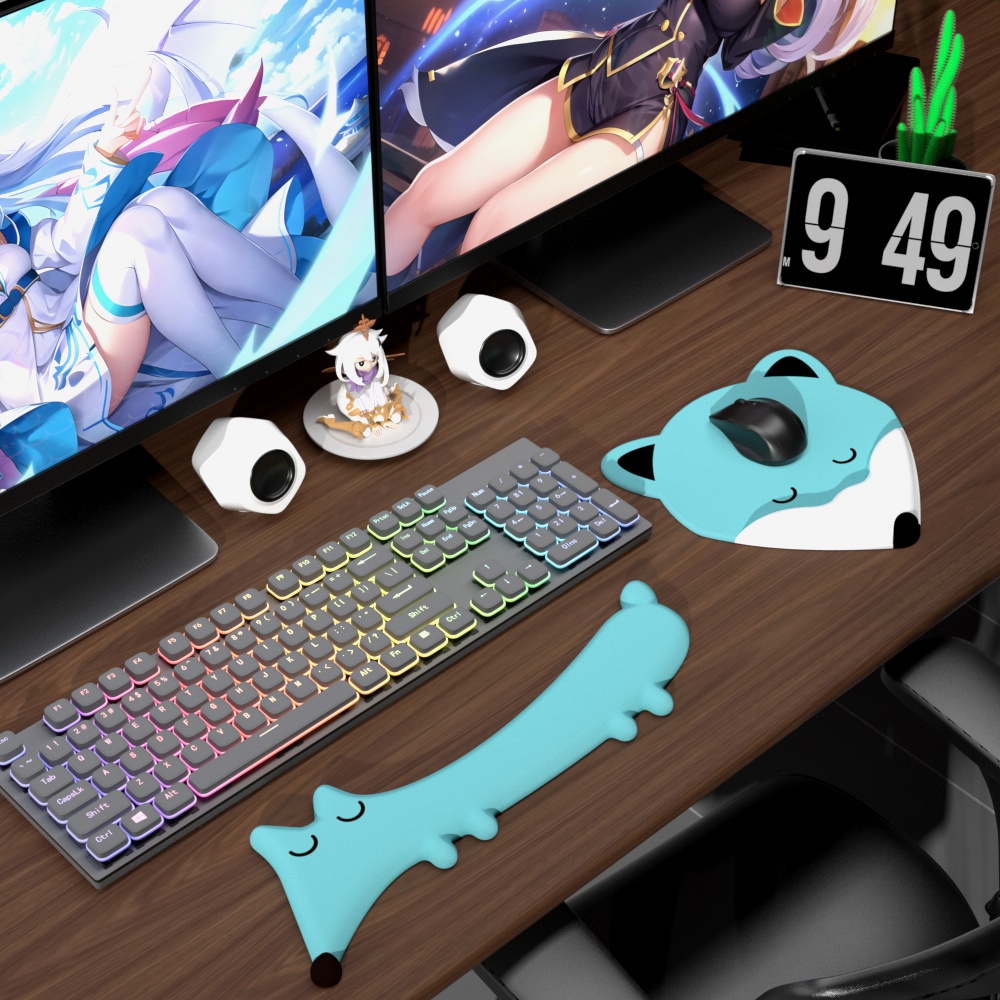 Wrist mouse pad，Fox shape，Mouse pad，Keyboard support，Desk Supplies，