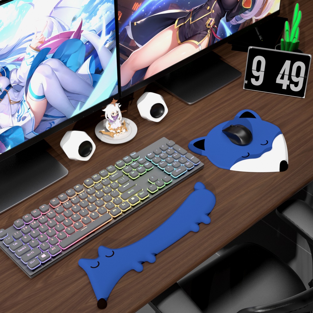 Wrist mouse pad，Fox shape，Mouse pad，Keyboard support，Desk Supplies，