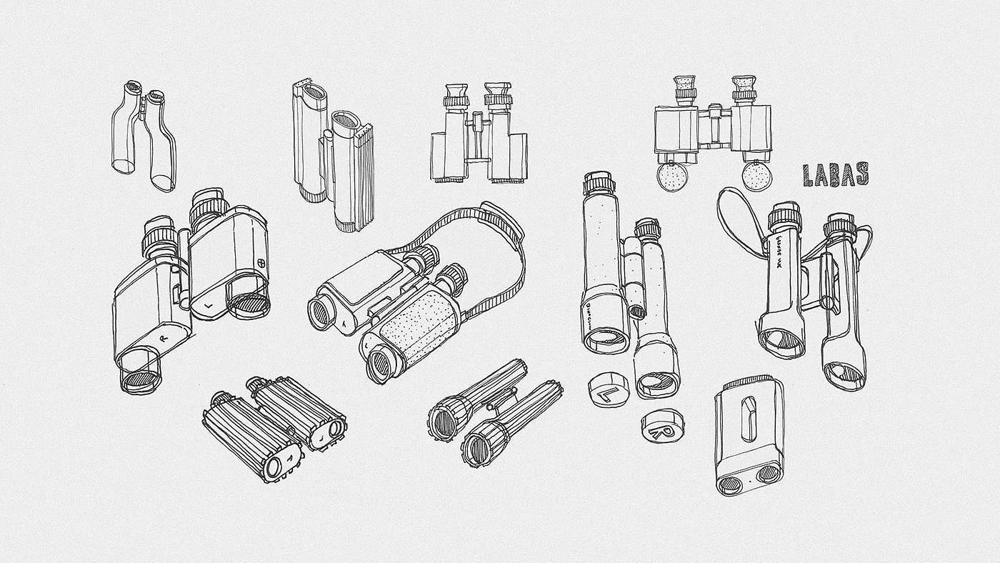 telescope，lamp，sketch，Hand drawn，