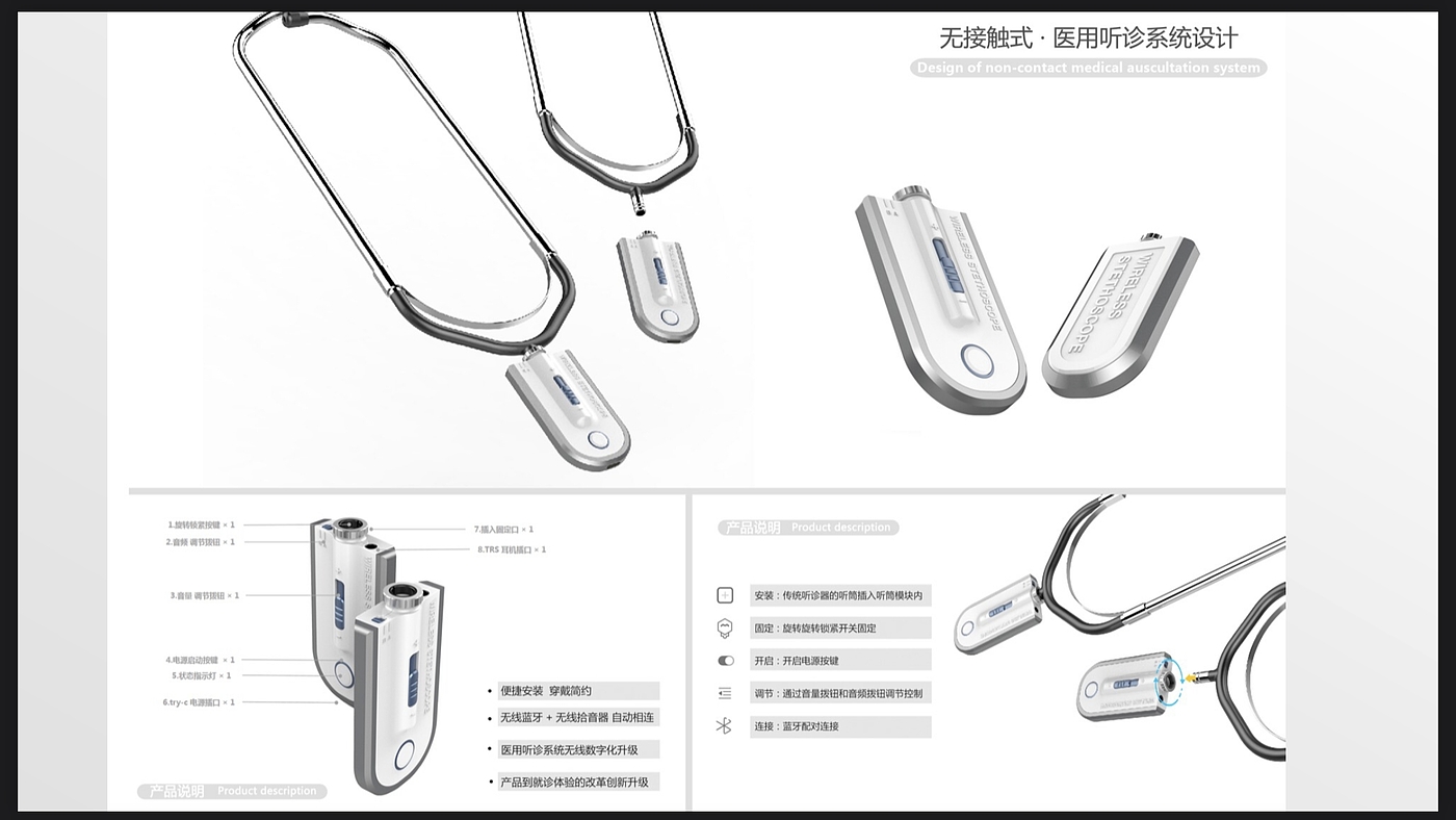 wireless auscultation，remote auscultation，Intelligent medical，