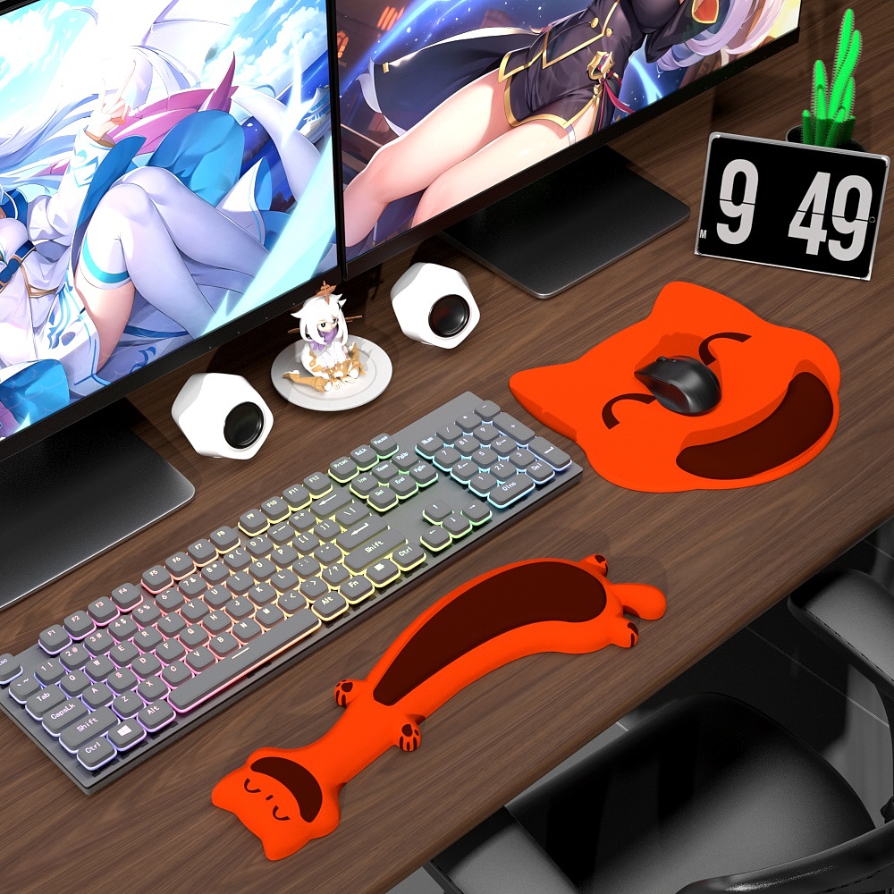 Wrist mouse pad，Cat modeling，Keyboard support，Desk Supplies，