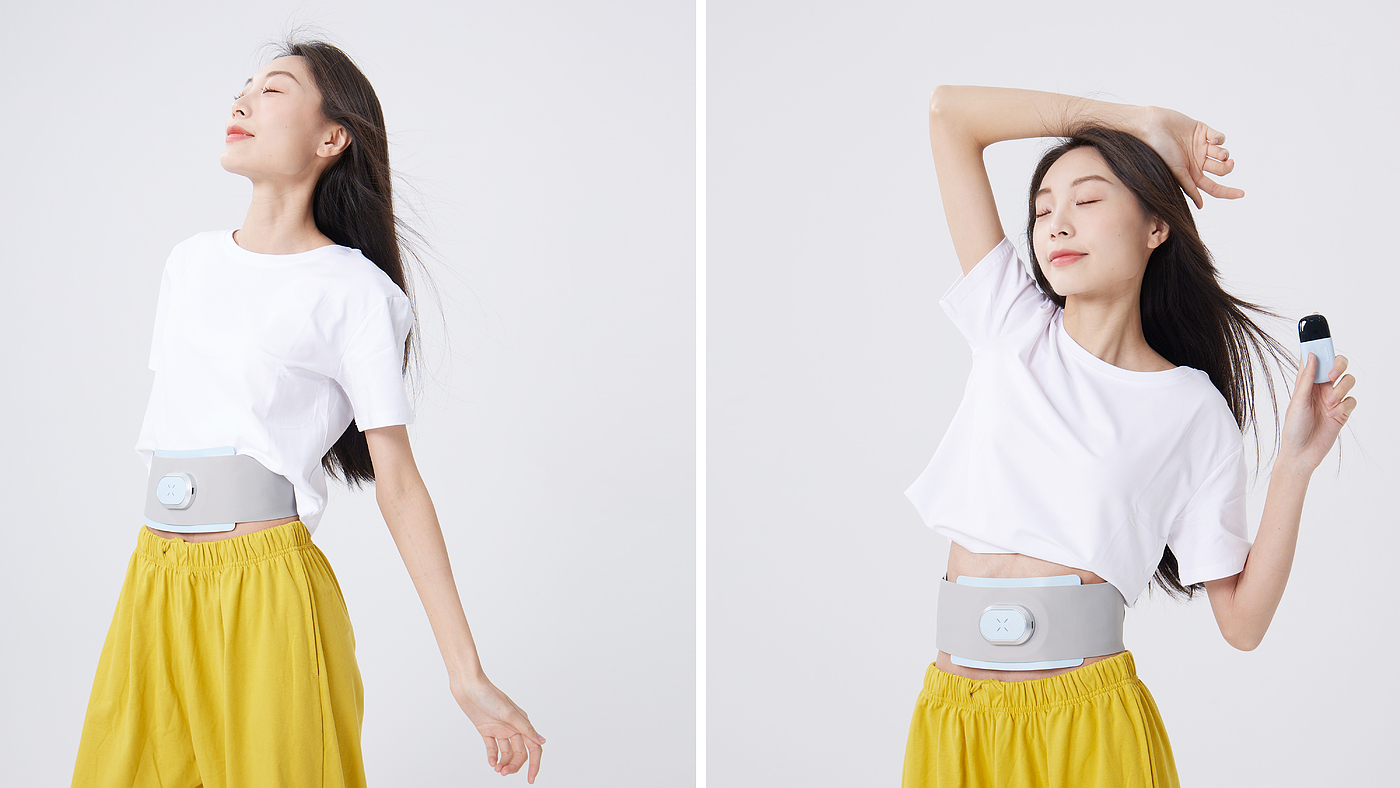 Belt design，EMS Pulse Design，Lazy Fat-reducing Belt，product design，Abdominal belt design，Fitness belt design，industrial design，Red belt design，