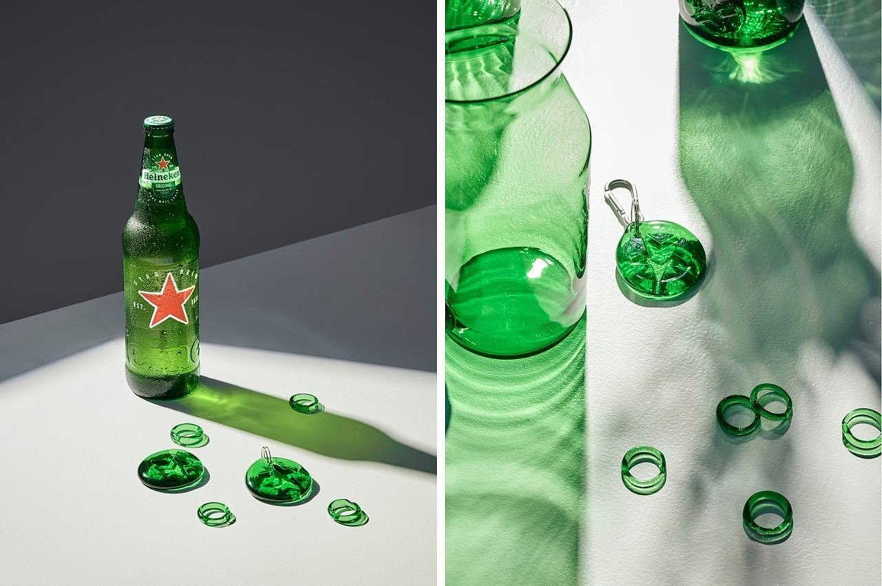 Heineken，Beer bottle，Recycled Glassware，Lampshade，