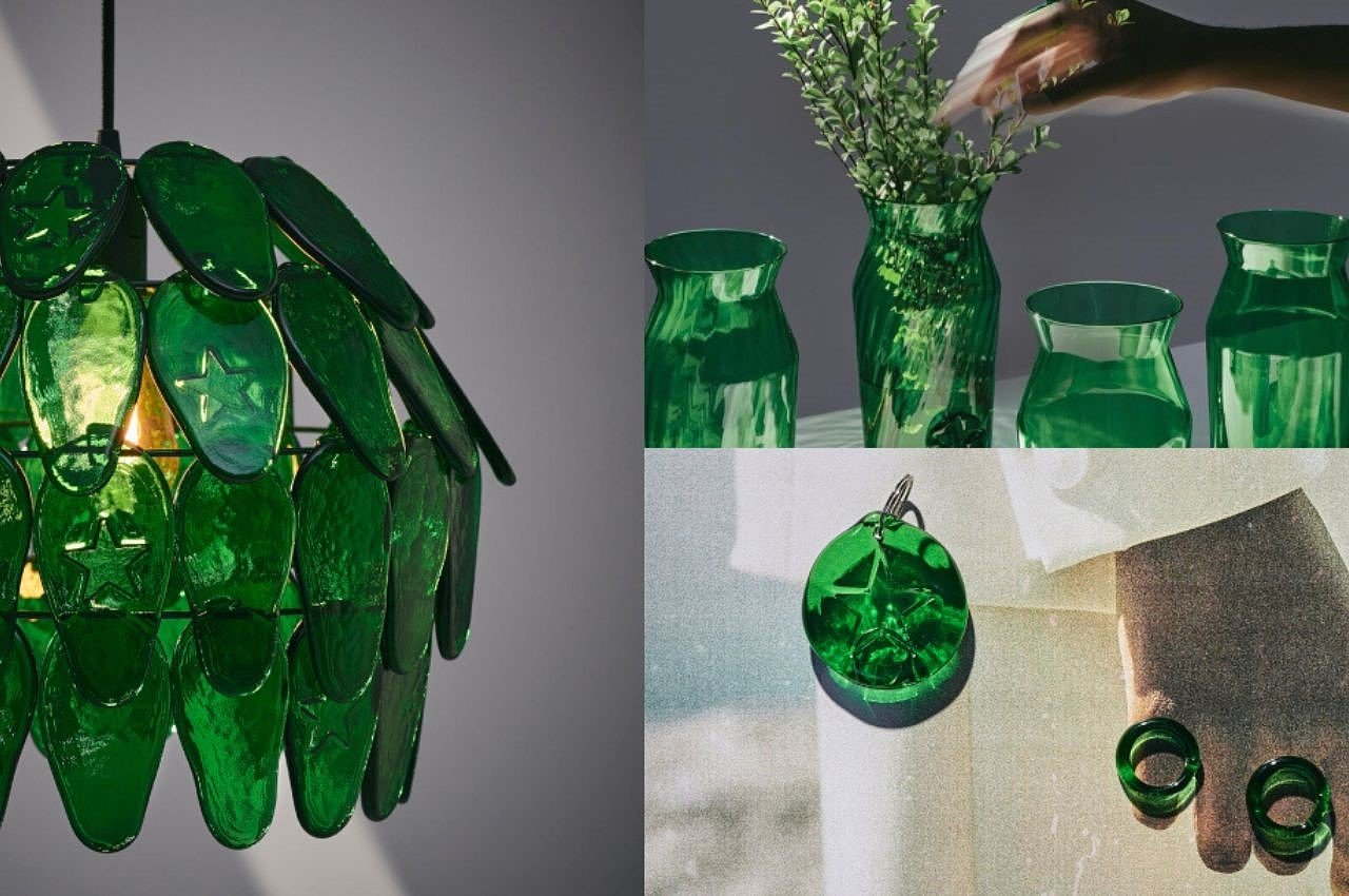 Heineken，Beer bottle，Recycled Glassware，Lampshade，