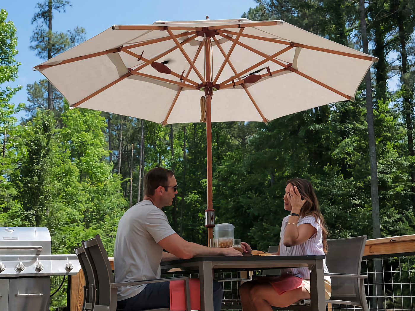 Terrace umbrella，Fan，Foldable，