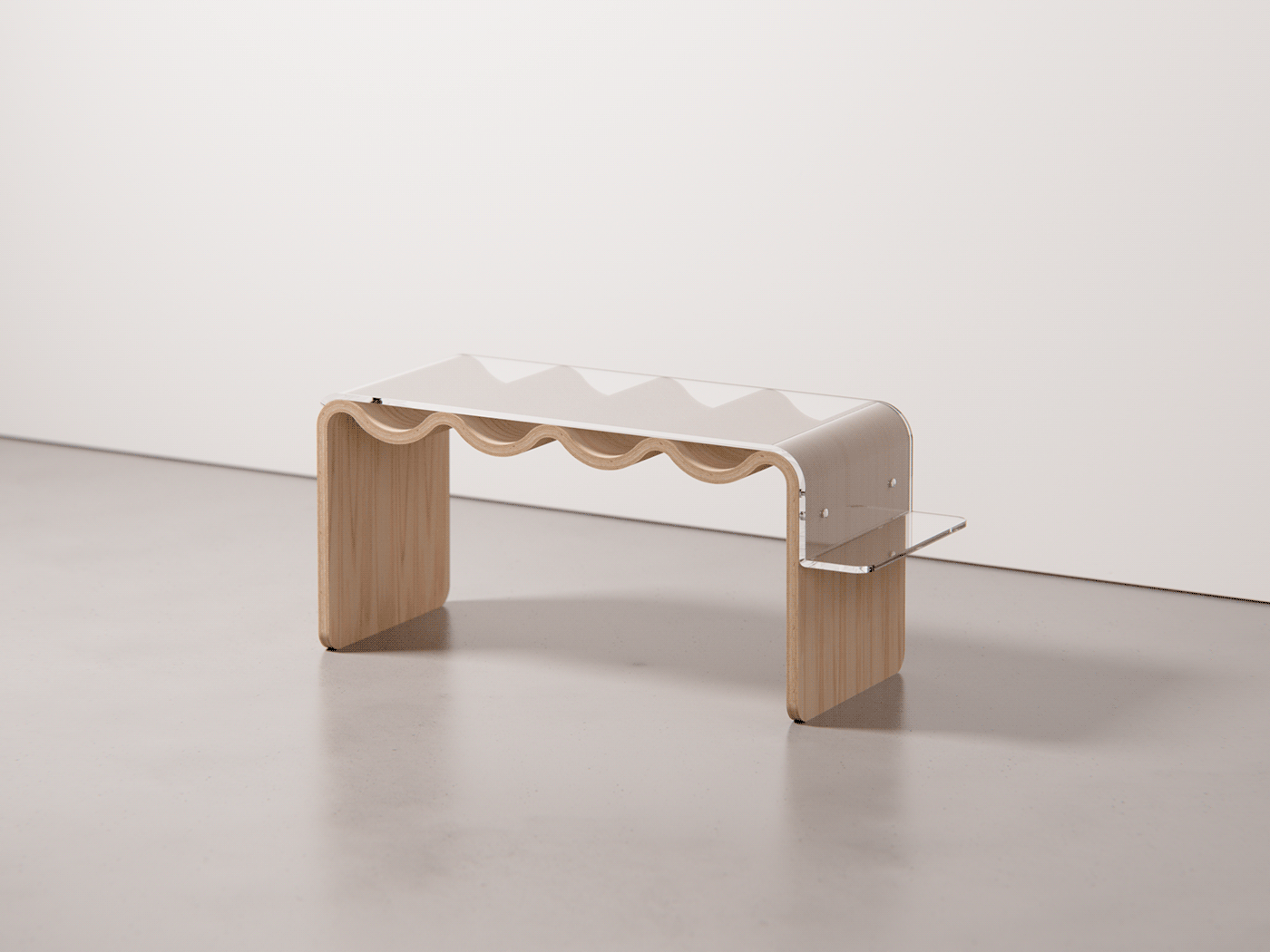 Aalto Desk (Variant)，desk，Wave Pocket，