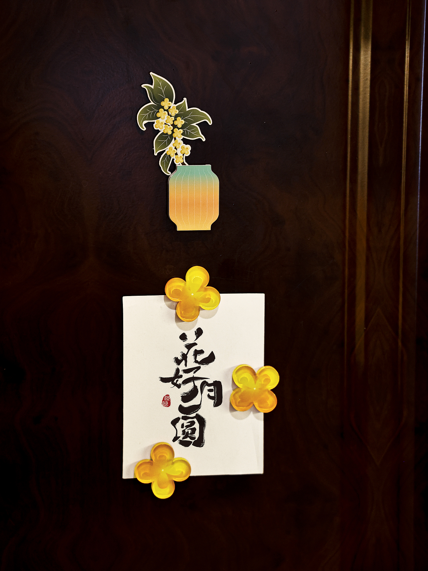 refrigerator magnet，osmanthus，