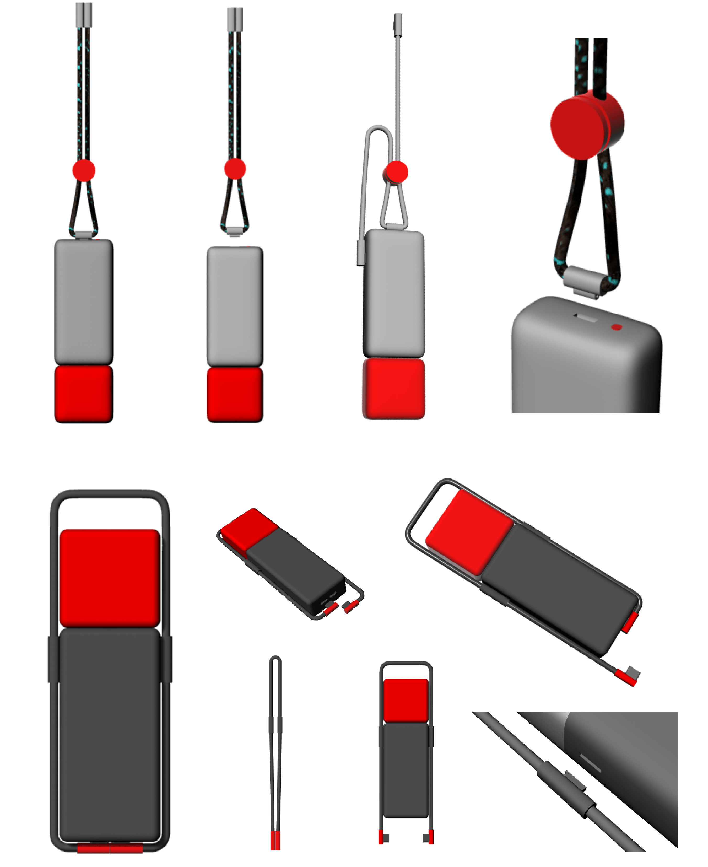 product design，portable battery，One plus，Flash，Good simple geometry，Design，Pouch 3-in -1，