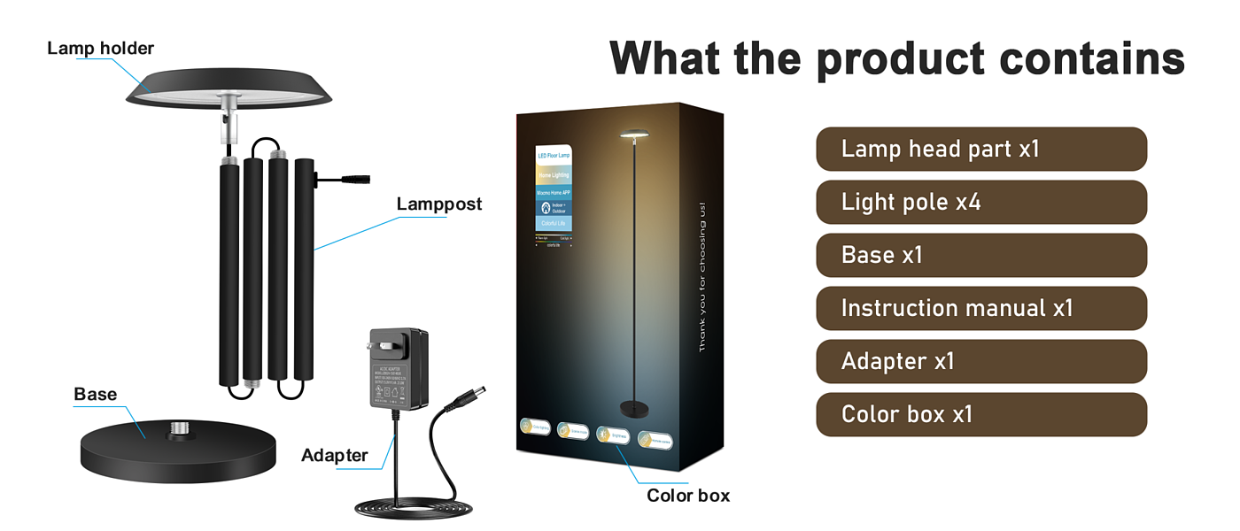 Floor lamp，led，LED atmosphere lamp，Two-color floor lamp，