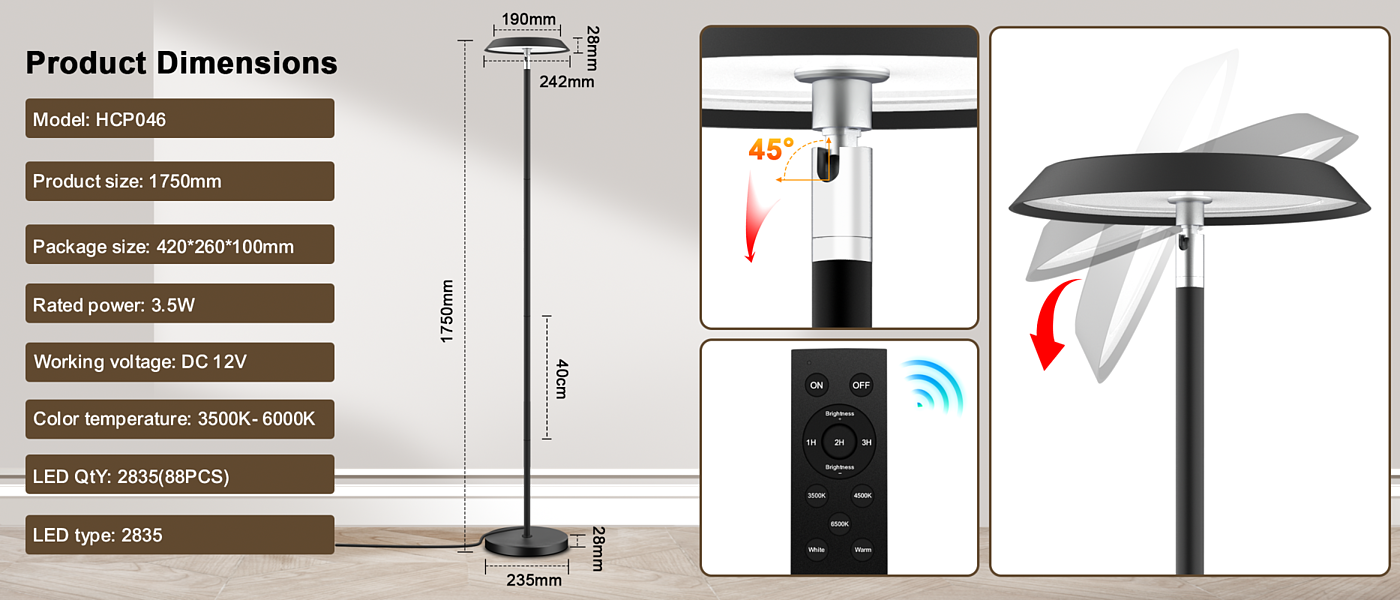 Floor lamp，led，LED atmosphere lamp，Two-color floor lamp，