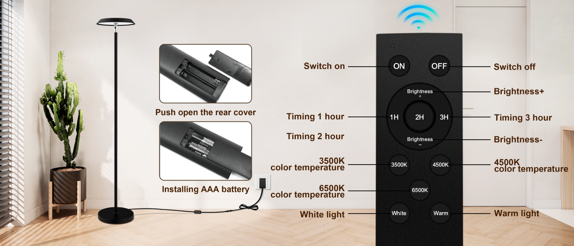 Floor lamp，led，LED atmosphere lamp，Two-color floor lamp，